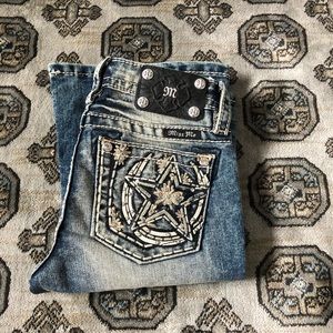 Miss Me Girls-New- Horseshoe Star Pocket Bootcut